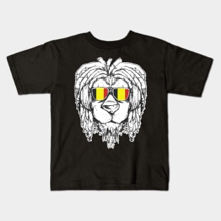 Rasta Reggae Lion Belgium Gift Rastafari Kids T-Shirt